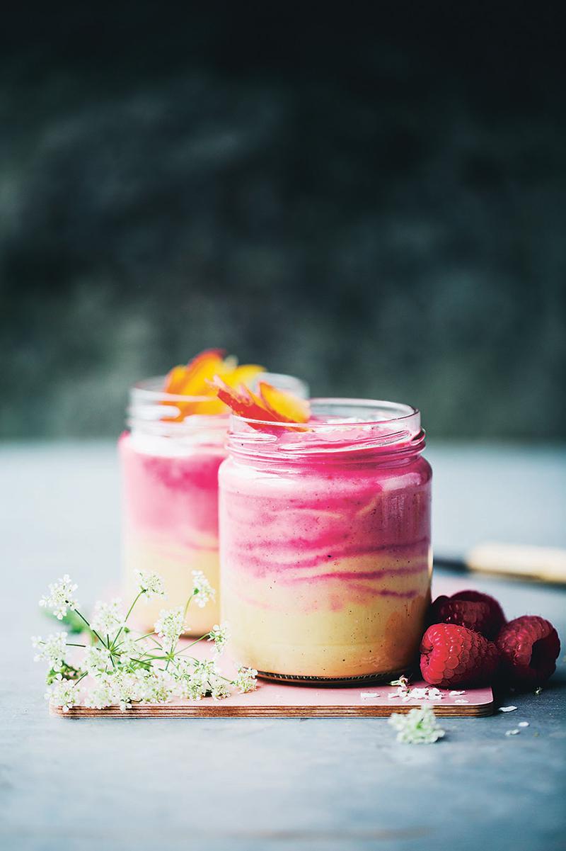 Jessica Cox Green Kitchen Stories Creamy Peach Melba Smoothie