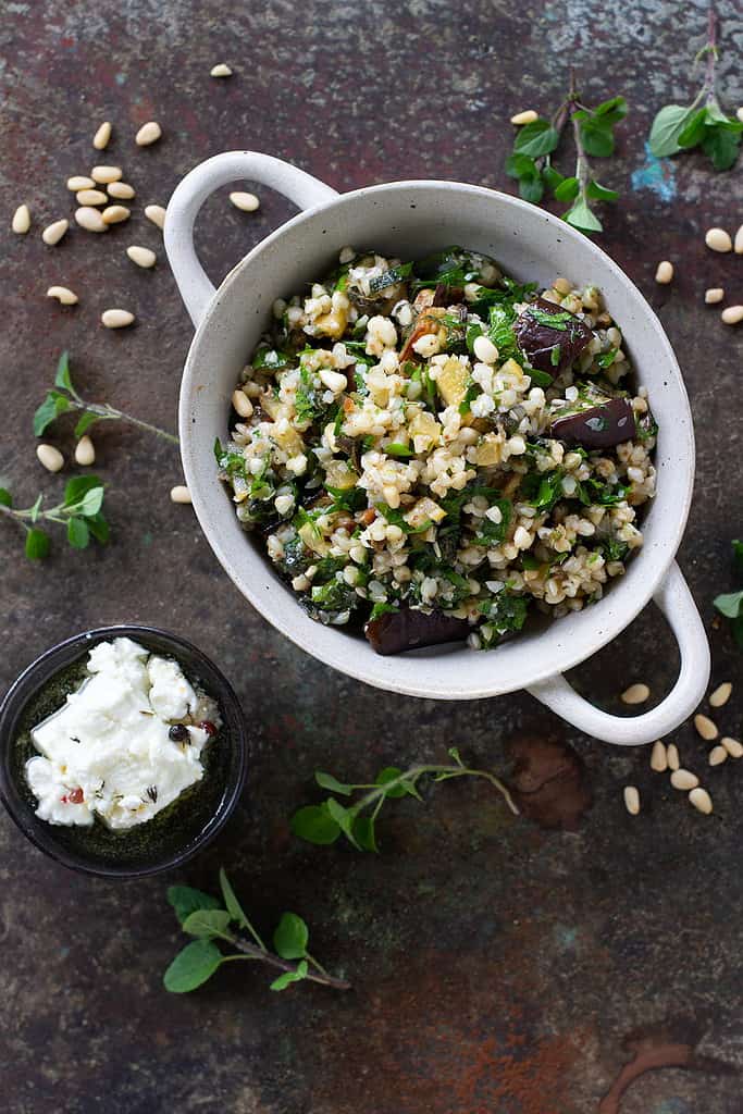 moroccan eggplant & lemon buckwheat salad recipe | Jessica Cox