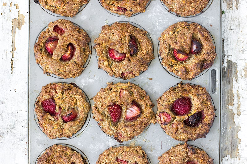 strawberry & brazil nut muffins recipe | Jessica Cox