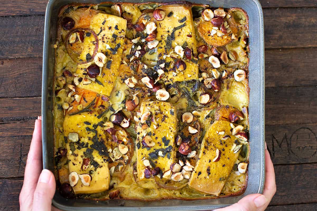 Sweet Potato, Sage & Tofu Vegan Bake (Gluten Free) recipe | Jessica Cox