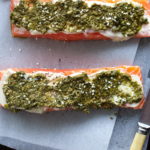 baked salmon with coriander pesto