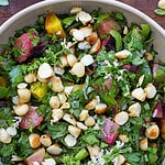 beetroot, basil & parsley salad w honey macadamias