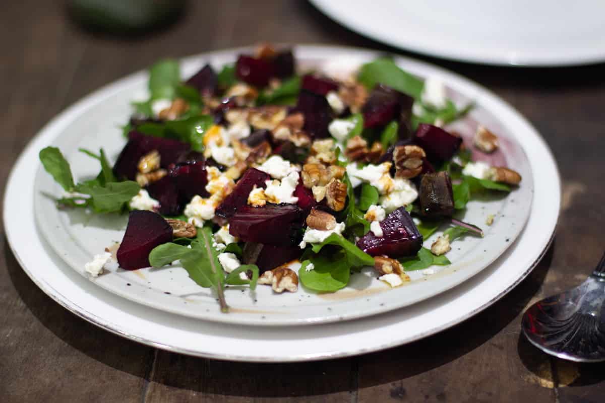 roast beet, toasted pecan and goats cheese salad recipe Jessica Cox