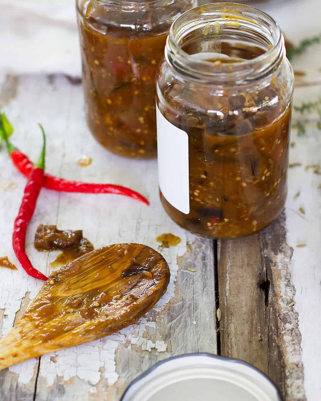 eggplant, tomato and mango chutney recipe Jessica Cox
