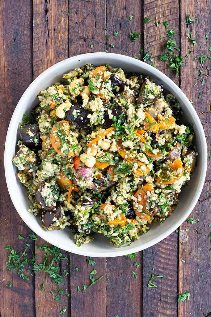 Eggplant-Persimmon-Brown-Rice-Salad