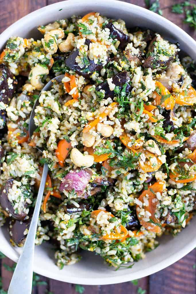 Eggplant-Persimmon-Brown-Rice-Salad