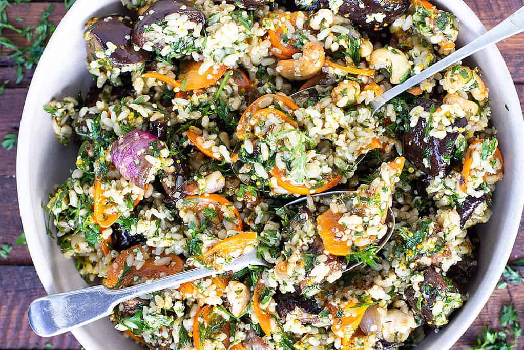 Eggplant-Persimmon-Brown-Rice-Salad