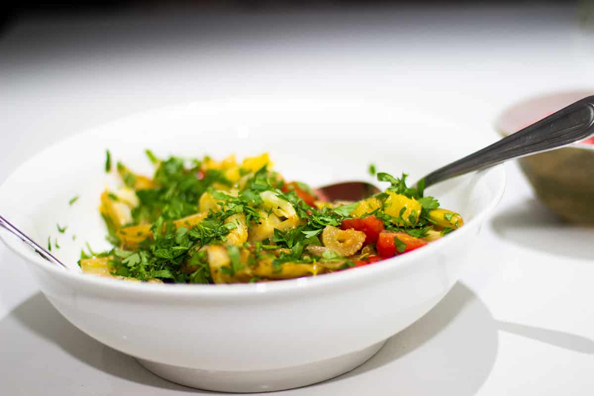 warm caramelised fennel, orange and tomato salad recipe | Jessica Cox