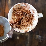 hot chocolate with cinnamon & vanilla