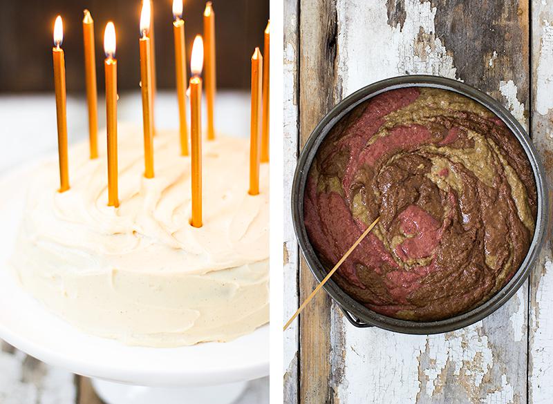 jessica cox | marble birthday cake w creamy frosting (gluten free, vegan)