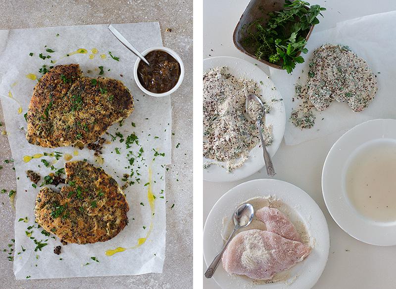 jessica cox |herb crusted chicken schnitzel