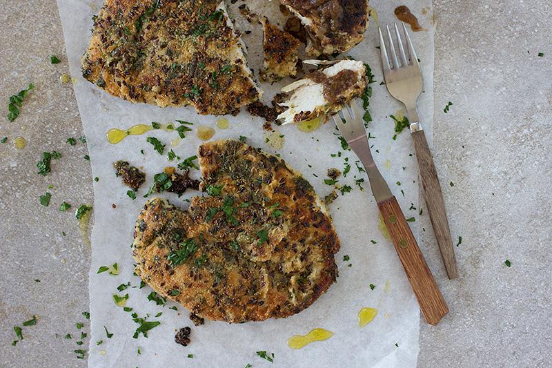 jessica cox |herb crusted chicken schnitzel