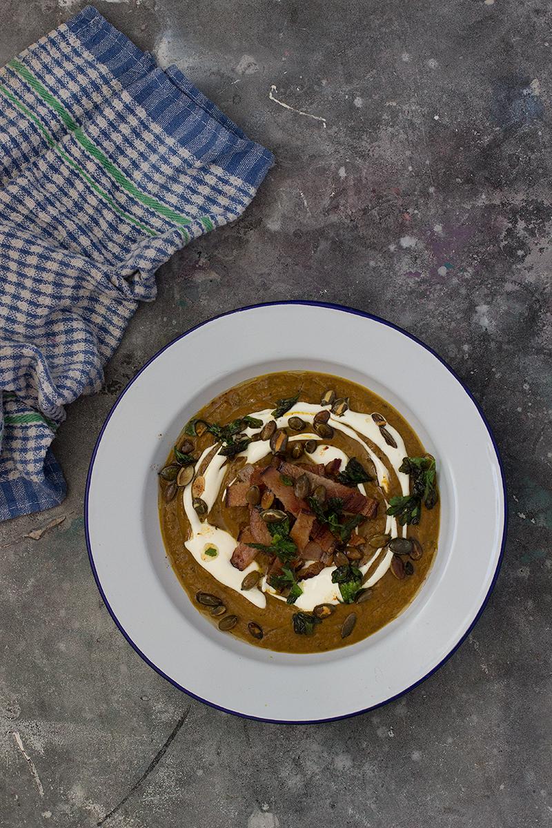 hubbard's roast pumpkin, zucchini & cauliflower soup | jessica cox