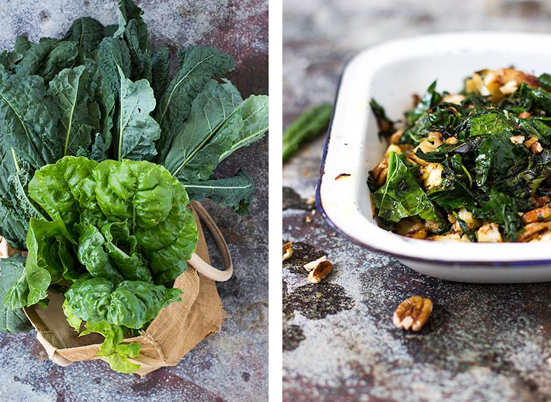 jessica cox | garlicky kale & cauliflower w toasted pecans