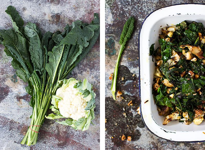 jessica cox | garlicky kale & cauliflower w toasted pecans