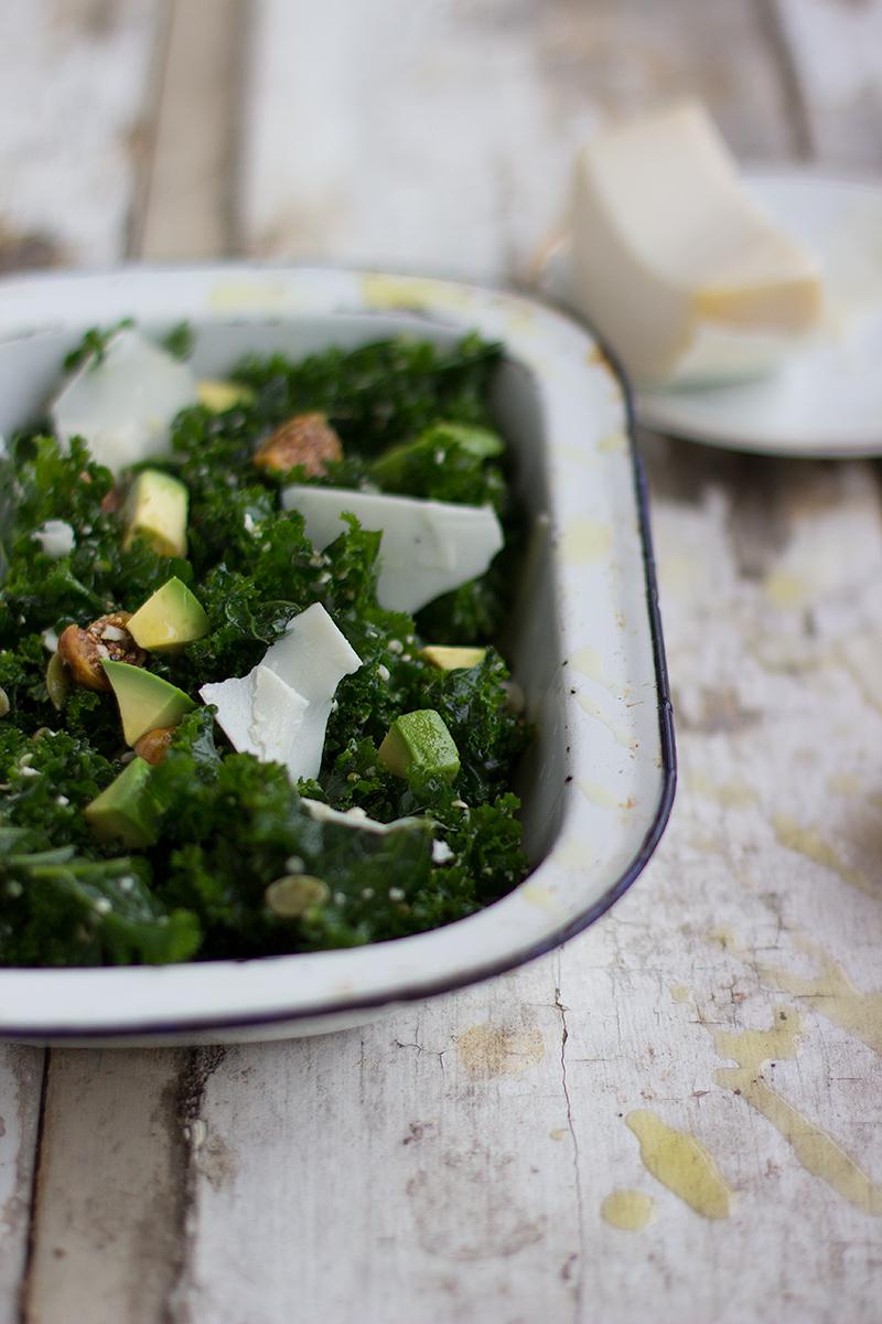 jessica cox | massaged kale salad w avocado, fig + seeds 