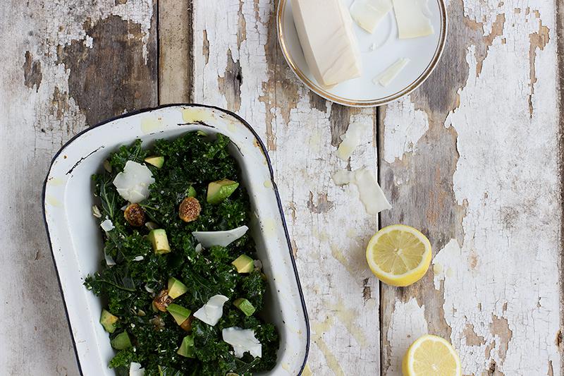 jessica cox | massaged kale salad w avocado, fig + seeds 