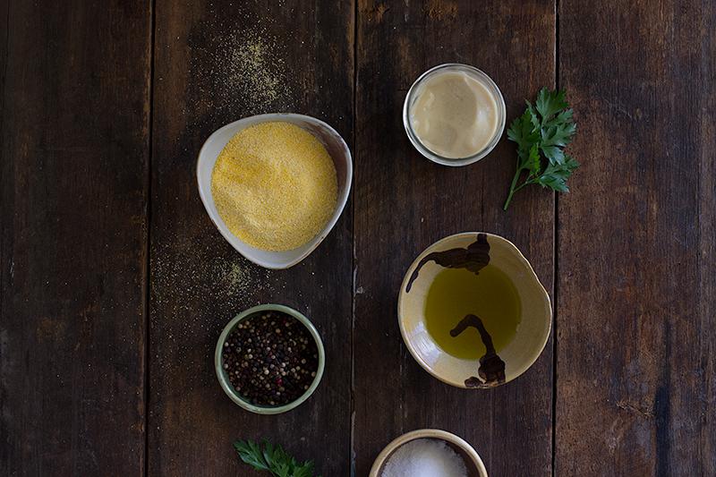 creamy polenta w crispy parsley leaves | jessica cox 