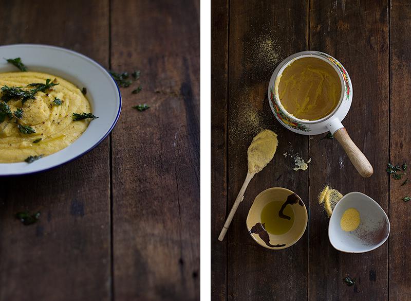 creamy polenta w crispy parsley leaves | jessica cox 