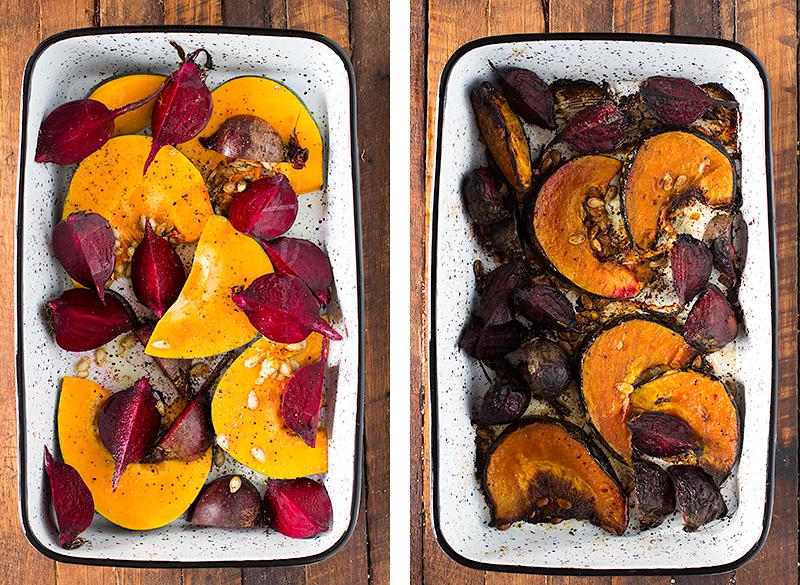 jessica cox | slow roasted pumpkin & beets w salsa verde parsley dressing 