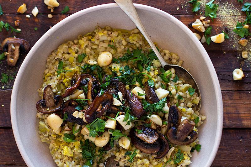 the best mushroom & leek buckwheat risotto | jessica cox 