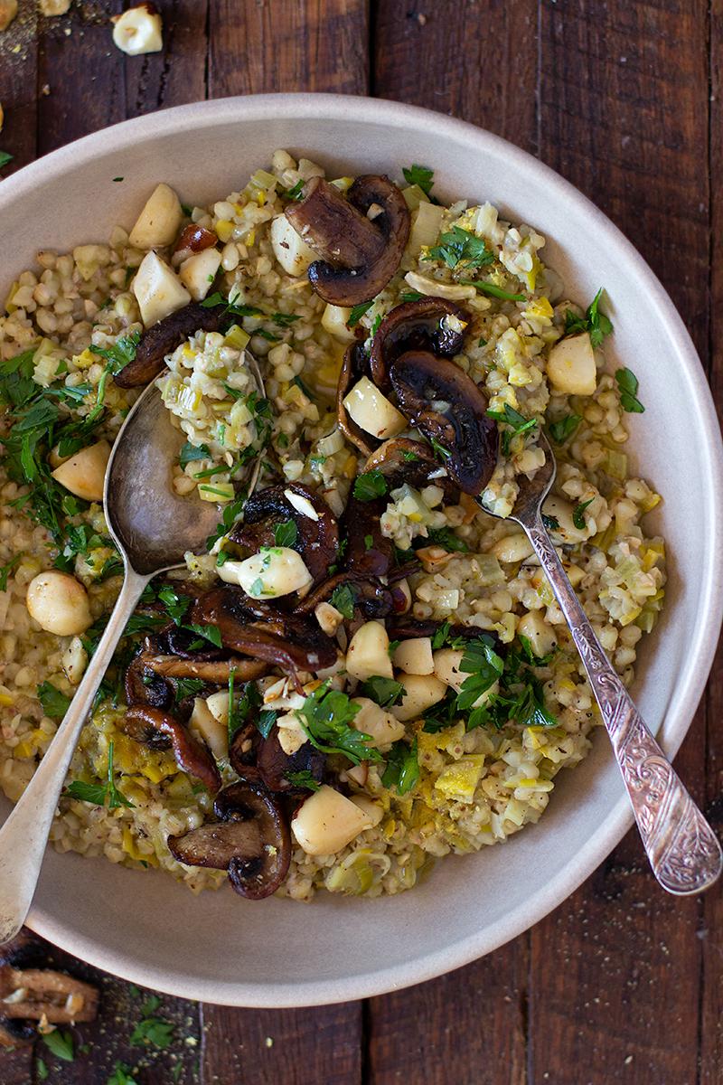 the best mushroom & leek buckwheat risotto recipe | Jessica Cox