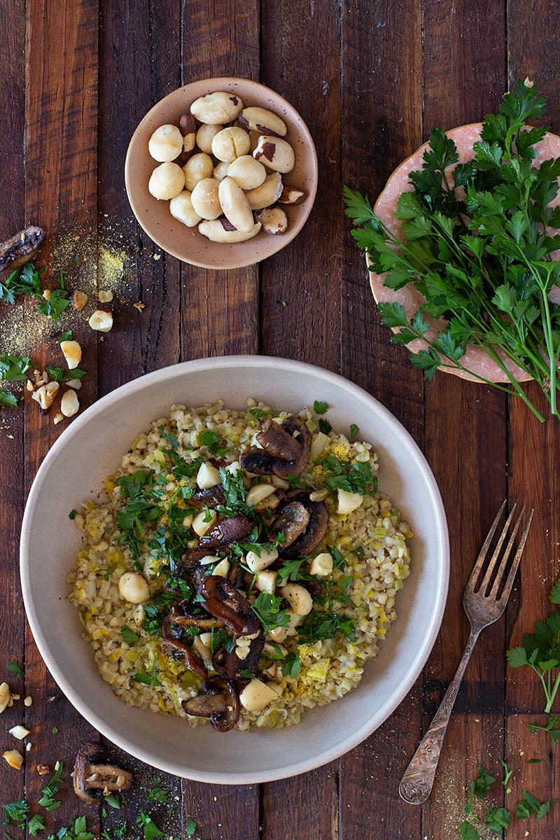 the best mushroom & leek buckwheat risotto | jessica cox 