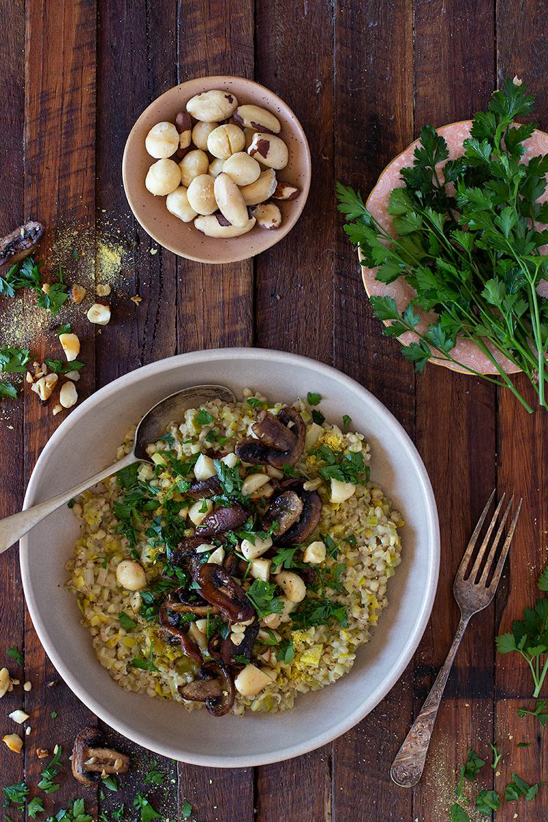 the best mushroom & leek buckwheat risotto | jessica cox 