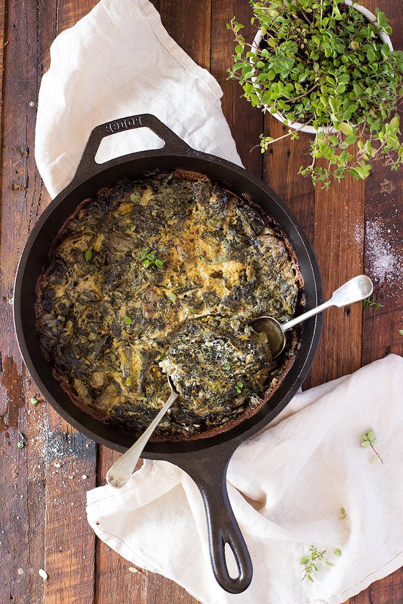 creamy mustard silverbeet & potato bake | jessica cox 