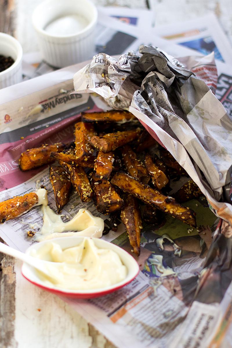 sesame seed & turmeric sweet potato wedges