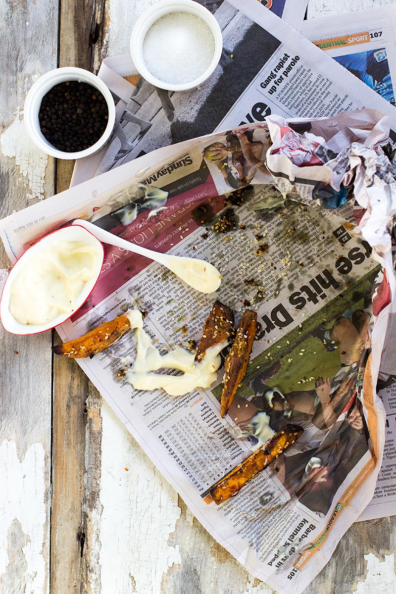 sesame seed & turmeric sweet potato wedges