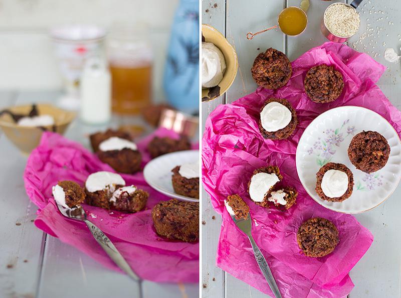 sweet potato & beet muffins w raw sesame cream | jessica cox