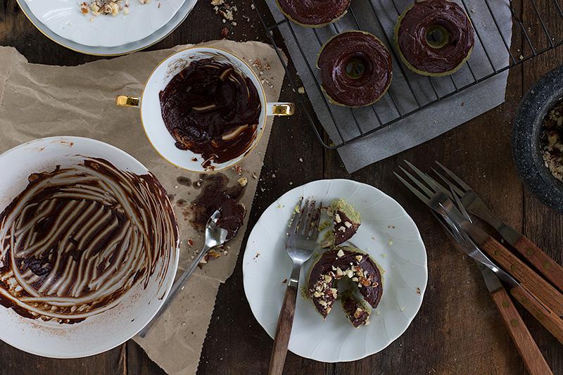 wheatgrass baked doughnuts w chocolate ganache | jessica cox