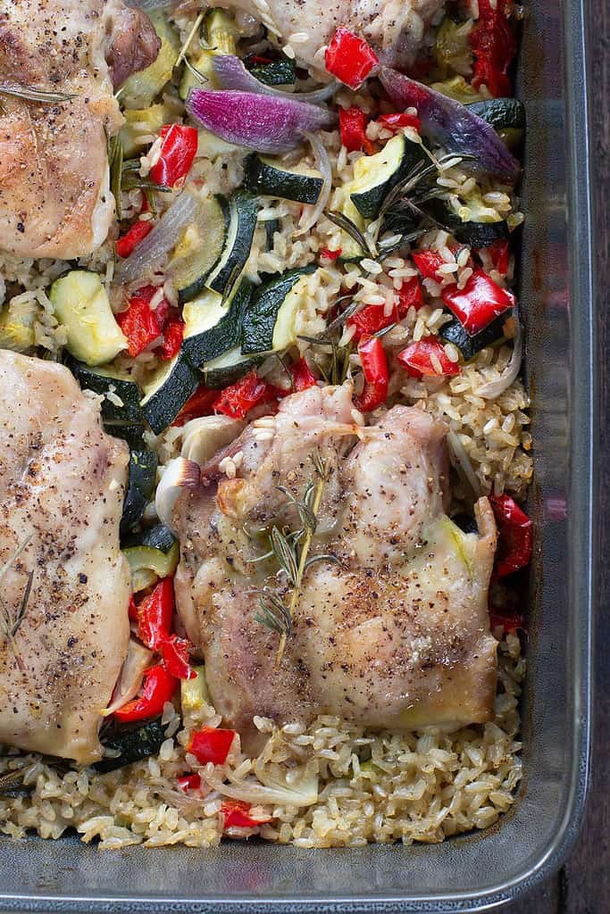 One Pot Baked Chicken Risotto