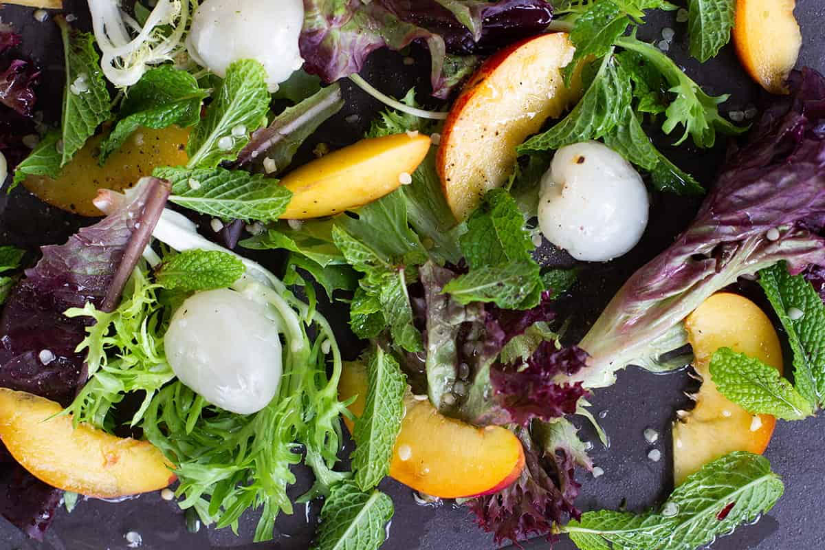 lychee, nectarine and mint summer salad