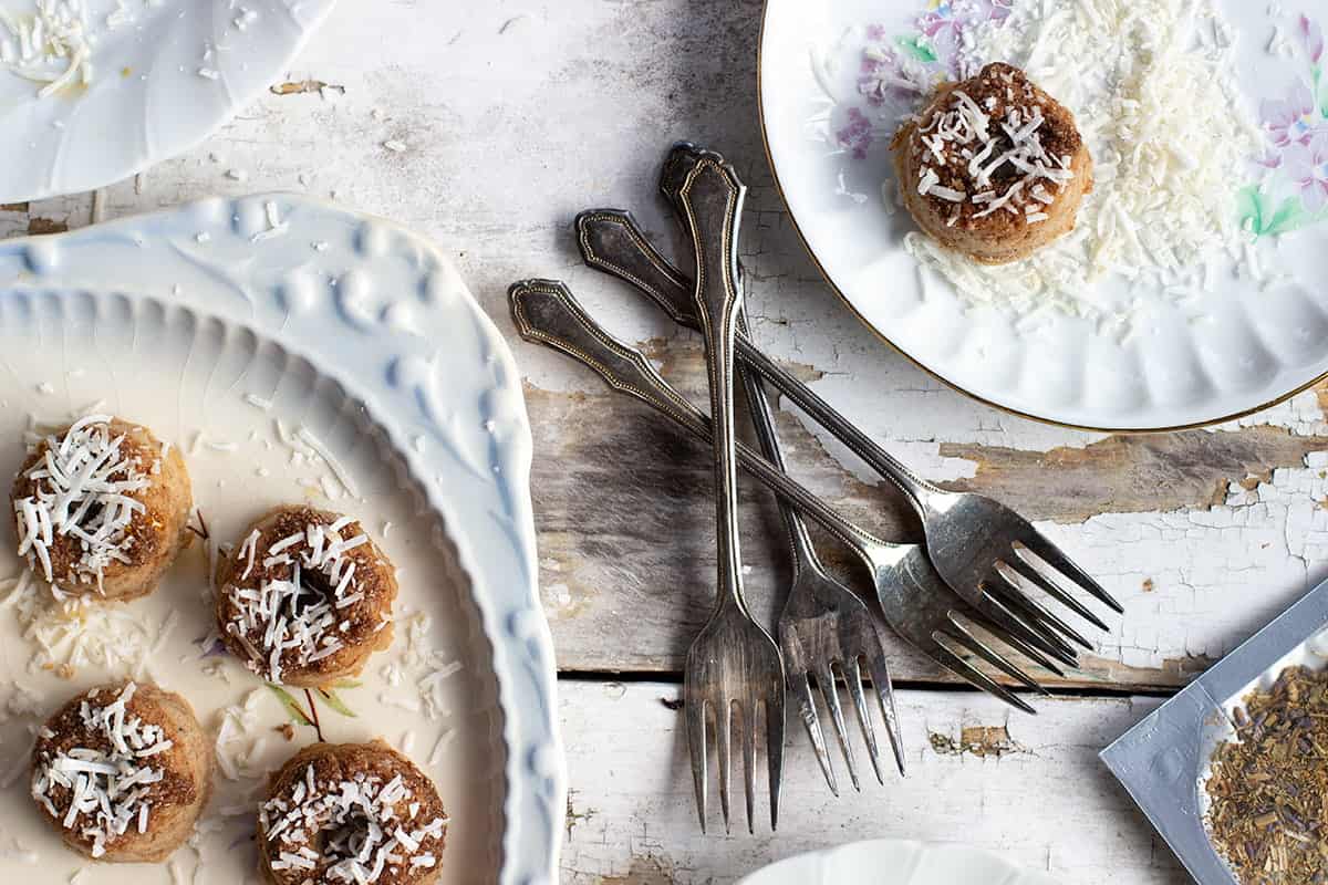 cinnamon & coconut doughnuts