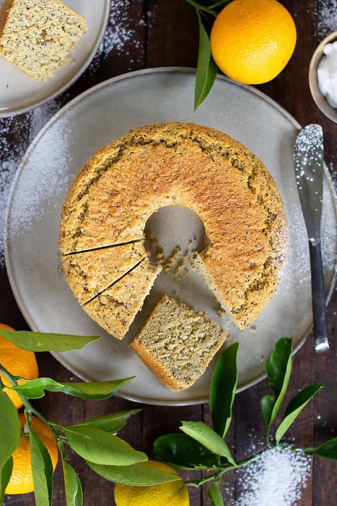 Orange & Poppy Seed Cake (Gluten Free Vegan)