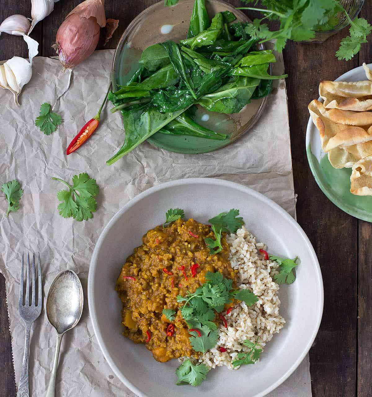 pumpkin ming bean dhal