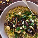the best mushroom & leek buckwheat risotto
