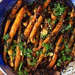 mustard & honey roasted carrots w carrot tops