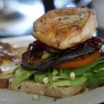 mouthwatering salmon & grilled eggplant burgers