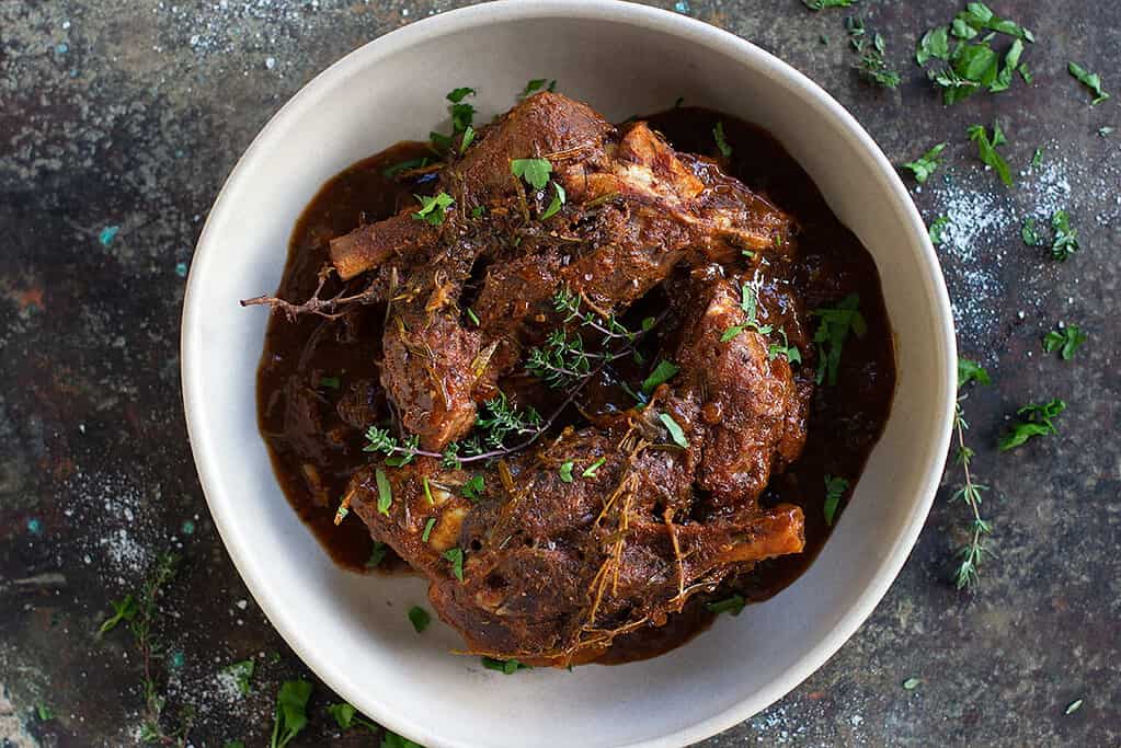 slow cooked lamb shanks