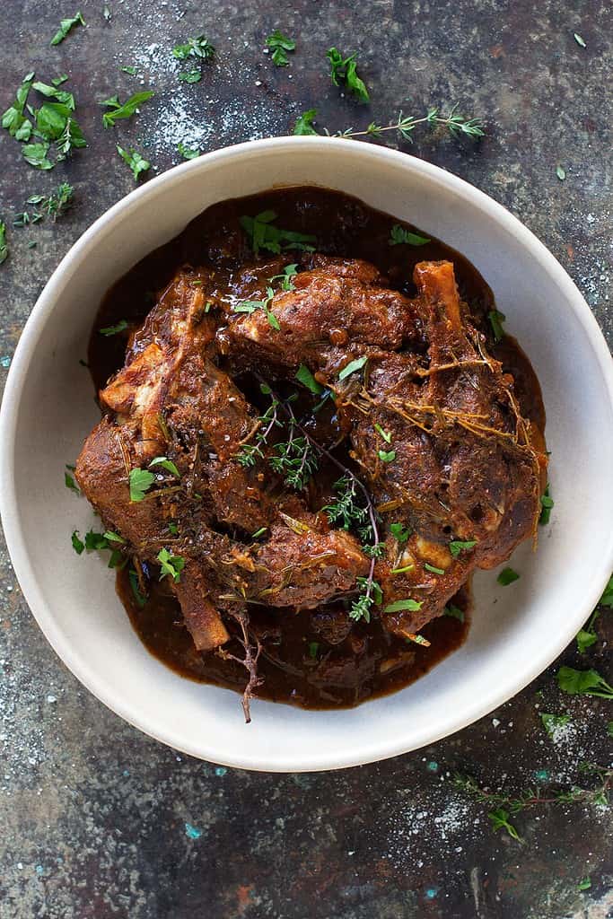 slow cooked lamb shanks