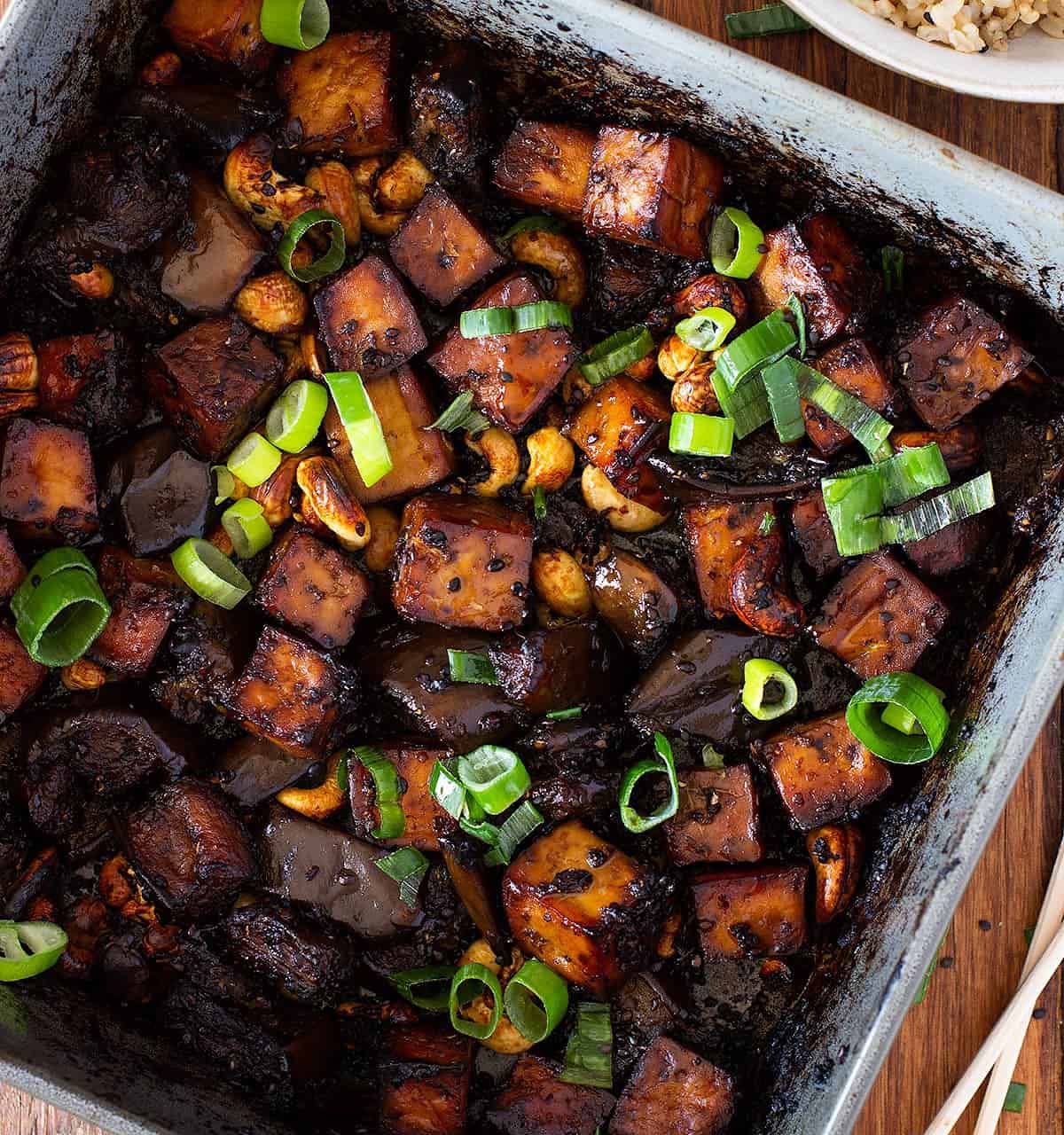 Sticky Ginger Tamari Tofu & Eggplant Recipe