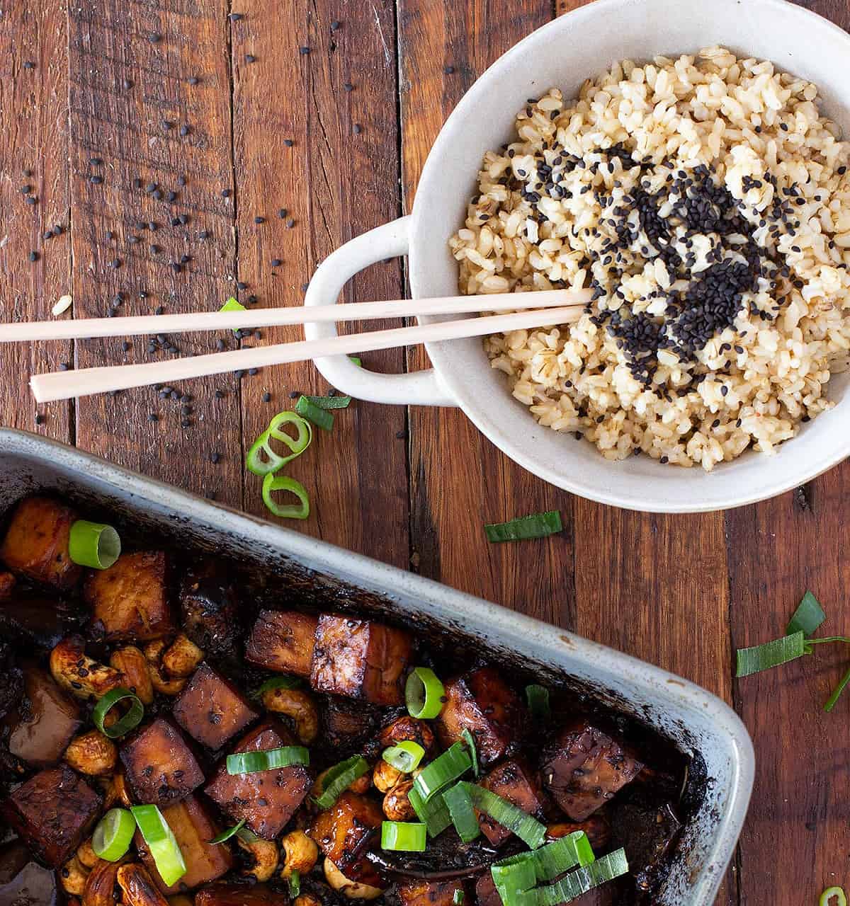 Sticky Ginger Tamari Tofu & Eggplant Recipe