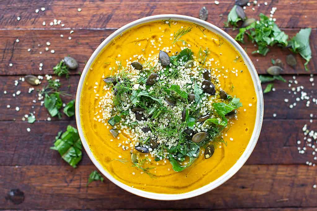 Sweet Potato Pumpkin & Turmeric Soup