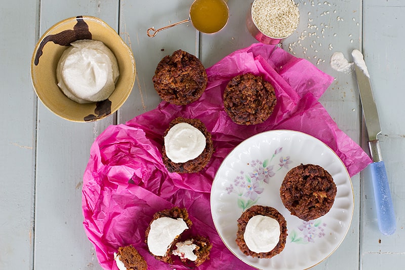 sweet potato & beet muffins w raw sesame cream recipe | Jessica Cox